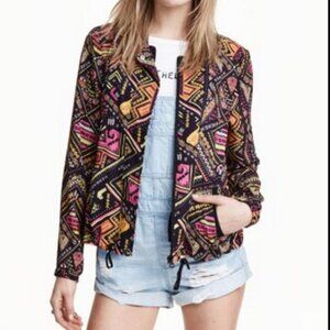 H&M x Coachella Geo Aztec Printed Bomber Jacket